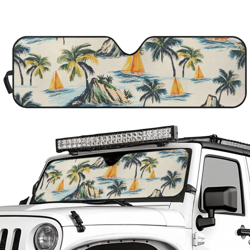 Beach Turtle Windshield Sun Shade For Jeep Wrangler Jl 2/4 9087558933371