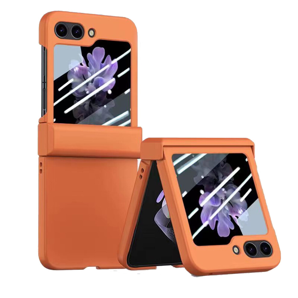 Samsung Galaxy Z Flip 5 Case With Glass Protector Orange 9087558916718