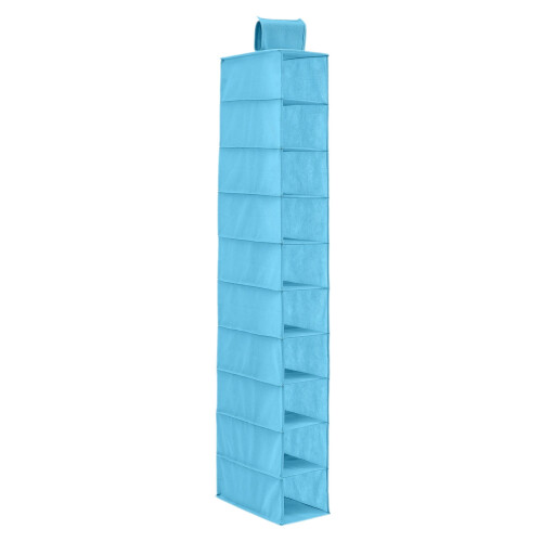 Hanging Shoe Organizer Blue 10-Shelf