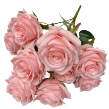 Artificial Rose Silk Flower 9-Head 18 Inch