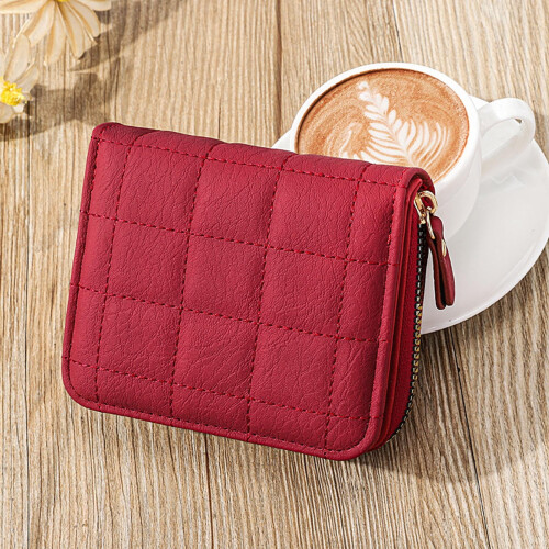 Women's bifold RFID-blocking wallet with zipper coin pocket 1
