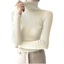 Women's ribbed turtleneck sweater long sleeve