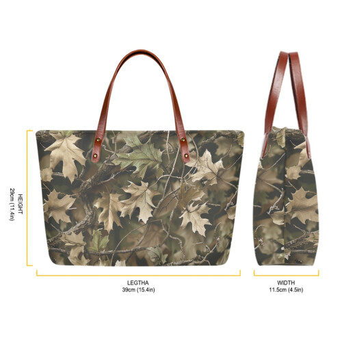 Damenhandtasche mit Camouflage-Waldmuster und passender Geldbörse 2