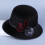 Elegant vinterhatt med bred brem og blomst til dame, 4