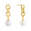 Shell Pearl Drop Earrings Gold Plated for Women 1
