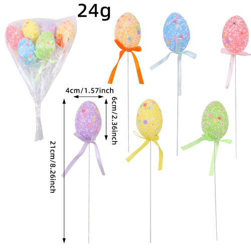 Easter Egg Floral Picks Artificial 6-Pack