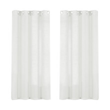 Linen Sheer Curtains 52x63 inch Semi-Sheer Light Filtering