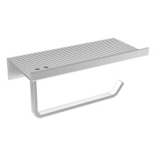 Toilet Paper Holder with Shelf Wall Mounted Silver