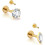 Gold Stud Earrings 16G Flat Back Titanium Internal Thread 1