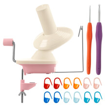 Yarn Ball Winder with Knitting Markers and Crochet Hooks