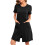 Women's Lightweight Winter Robe with Pockets Black S 1