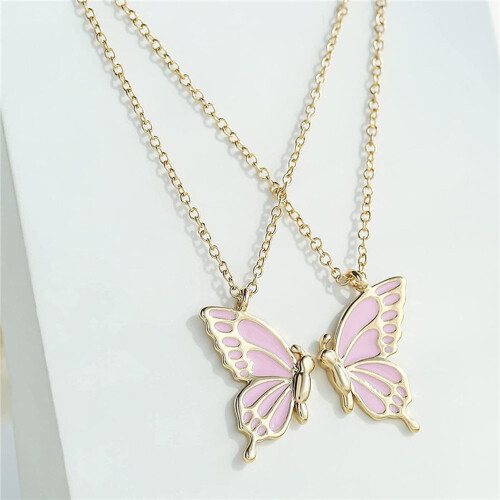 Set di 2 collane dell'amicizia Harmtty con farfalle 2