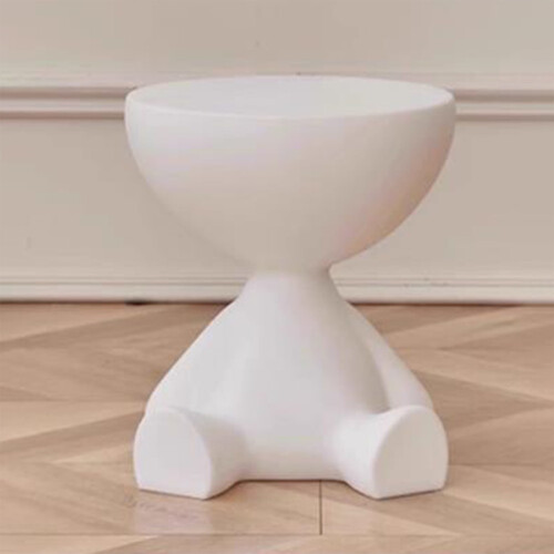 Round Side Table with Storage 18-inch
