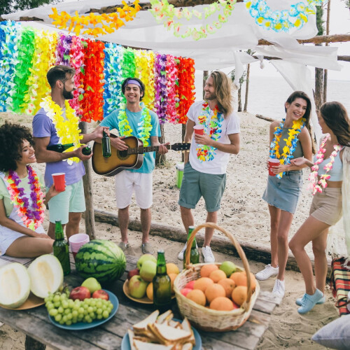 Colliers de fleurs tropicales hawaïens (50 pièces) 2