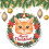 Orange Cat Christmas Ceramic Ornament 1 piece 1