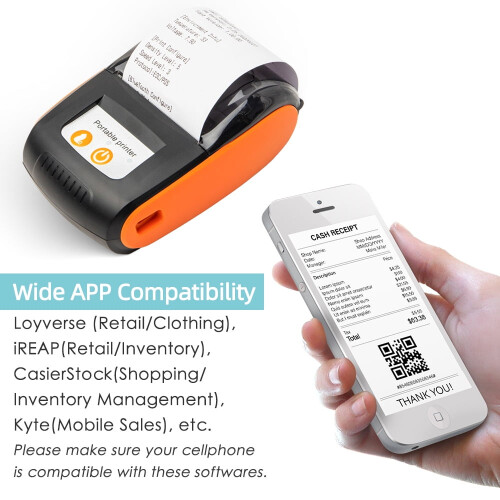 Portable thermal printer 58mm USB Bluetooth 2