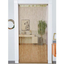 Glitter Fringe Door Curtain Silver Yellow 39x79 inch