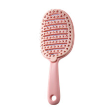 Self-Cleaning Hair Brush Curved Vented Detangler Pink