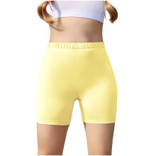 Girls High Waisted Biker Shorts Yellow Size 7-8 Years
