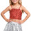Sequined Crop Top for Kids Red 7-9 Years 1