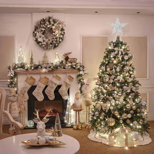 LED Star Tree Topper Silver Metal 10 Inch 2