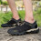 Herresneakers i mesh, åndbare, sorte, størrelse 41 5