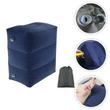 Inflatable Airplane Pillow Adjustable Height Footrest Dark