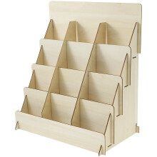 Wooden 4-Tier Greeting Card Display Stand