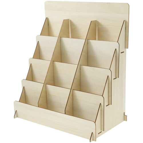 Wooden 4-Tier Greeting Card Display Stand