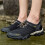Herresneakers i åndbart mesh, sort, størrelse 43 6