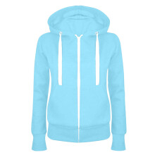 Women's Hooded Sweatshirt Blue Long Sleeve Loose Fit