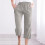 SYMOID Women's Linen Blend Capris with Pockets Gray 5XL 4