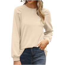 Women's Long Sleeve Solid Pullover Top Khaki