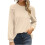 Women's Long Sleeve Solid Pullover Top Khaki 1