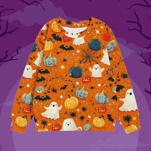 Unisex Kinder Halloween Sweatshirt Langarm Rundhals Größe 1