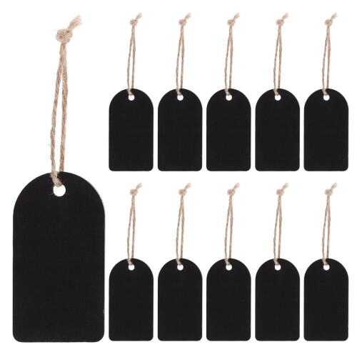 Mini chalkboard tags double-sided with rope 50 sets