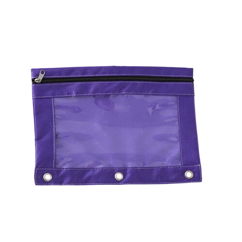 Oxford Cloth Pencil Case 3-Hole Zipper 2-Pack