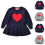 Robe pull en coton à imprimé cœur pour bébé fille ronde 4