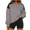 Women's Oversized Quarter-Zip Sweatshirt Color Block 1