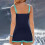 Zweiteiliger Tankini mit hohem Bund, einfarbig blau 6