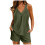 Women's Soft Solid Lounge Set V-Neck Cami and Shorts with 1