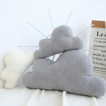 Throw Pillow Cute Comfortable Touch PP Cotton Stuffed Living Room Sofa Cloud Shape Pillow Cushion Daily Use,Grey