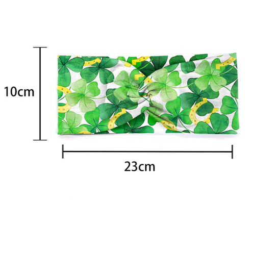 St. Patrick's Day Headband Green Shamrock Print Adjustable 1