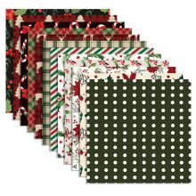 24Pcs Double-Sided Christmas Scrapbook Paper – Xmas Tree, Elk, Flower Patterns, Green/Red, Compatible with Card Making & Photo Albums