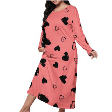 Women's Casual Long Robe Pajamas Red S