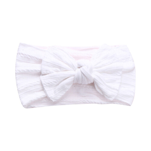 Bandeau bébé en nylon doux blanc, taille unique