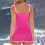 Zweiteiliger Tankini mit hohem Bund, einfarbig rosa, Badeanzug 6