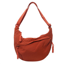 Oranžová nylonová crossbody kabelka 15"x13", veľká, voľná, cez rameno