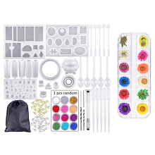 Juego de moldes de resina de silicona para la fabricación de joyas DIY (83 piezas)