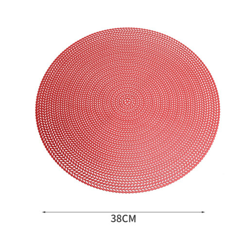 Round PVC Placemats Heat Resistant 4 Pcs Red 2